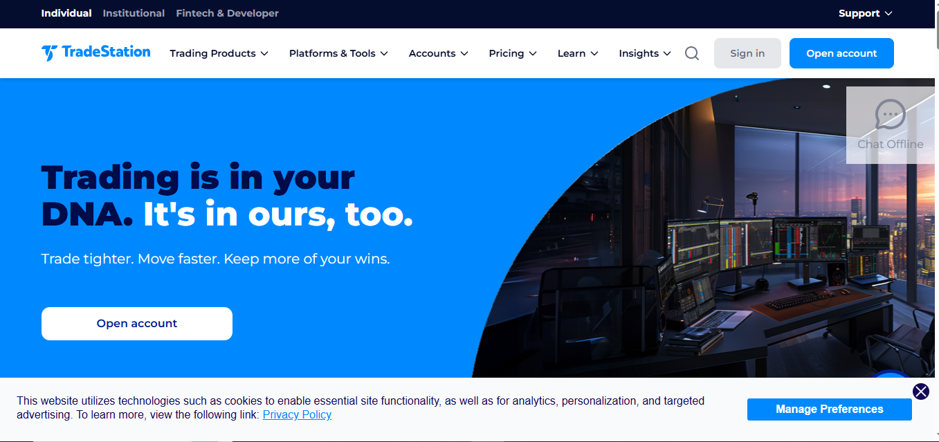TradeStation product screenshot