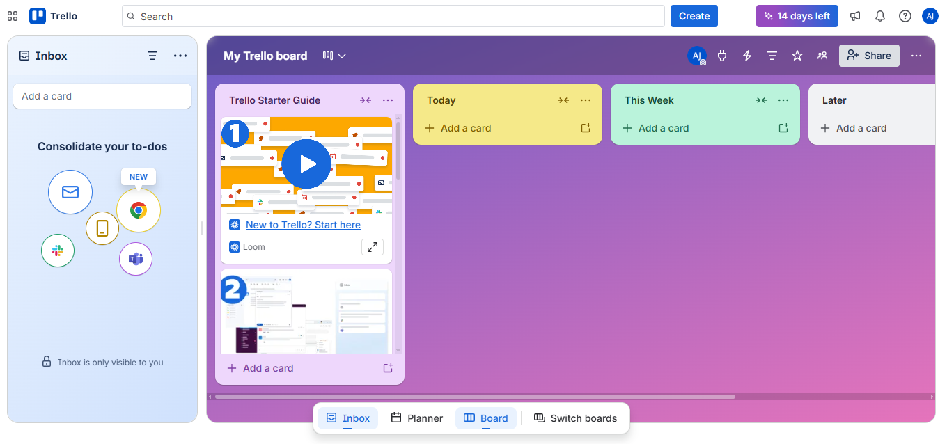 Trello (AI) product screenshot