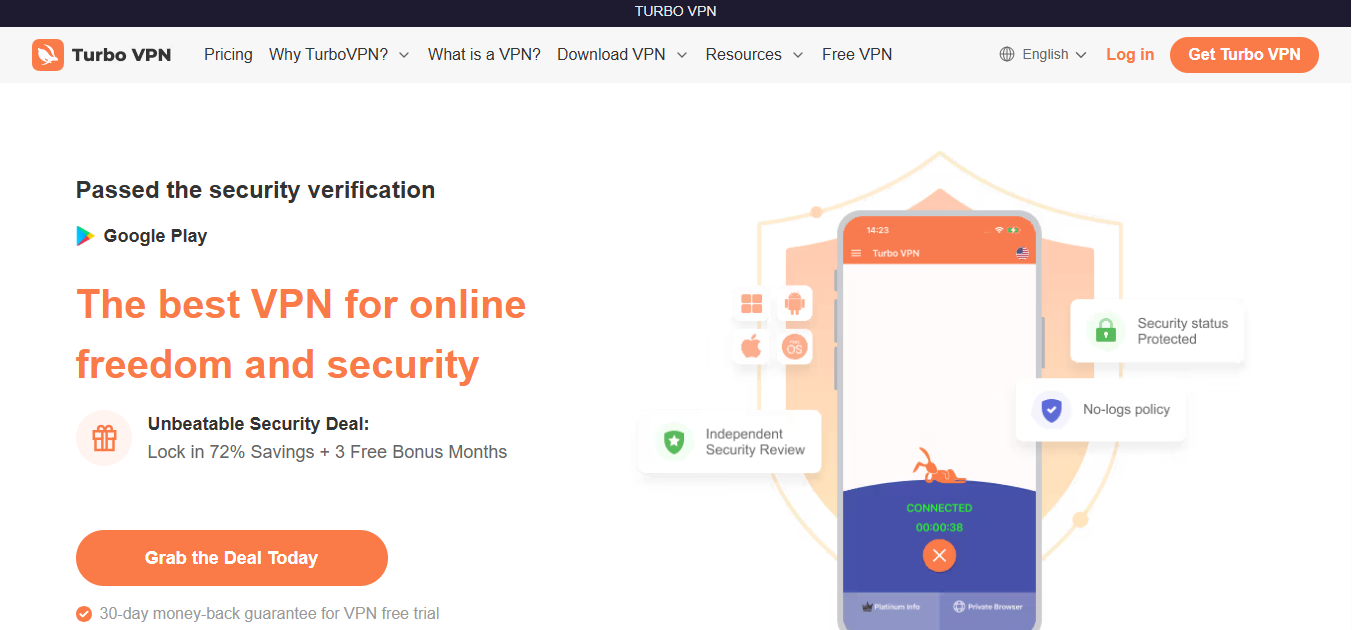 Turbo VPN product screenshot