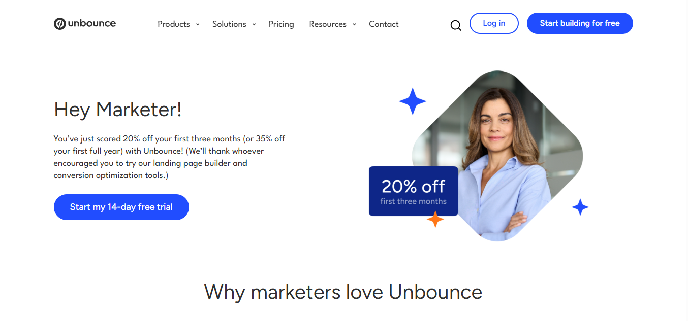 Unbounce (AI) product screenshot
