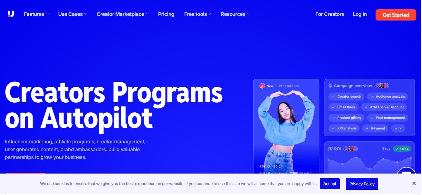 Upfluence product screenshot