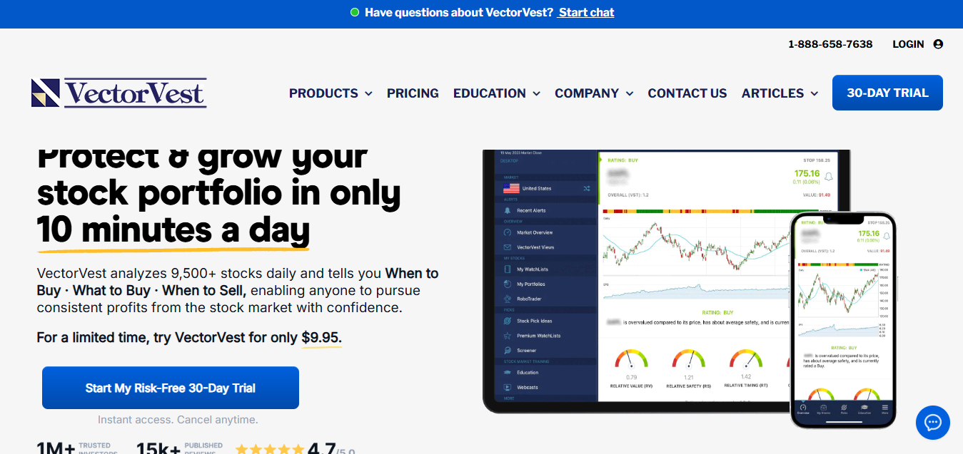 VectorVest product screenshot