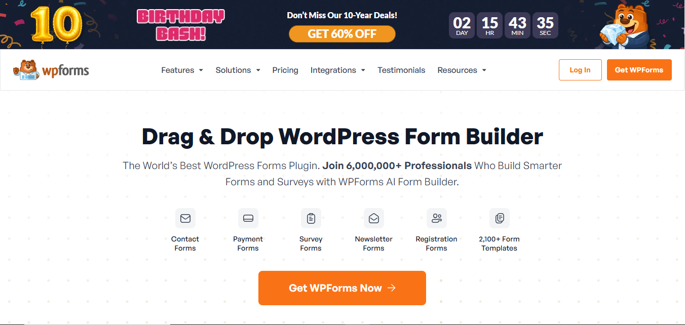 WPForms (AI) product screenshot