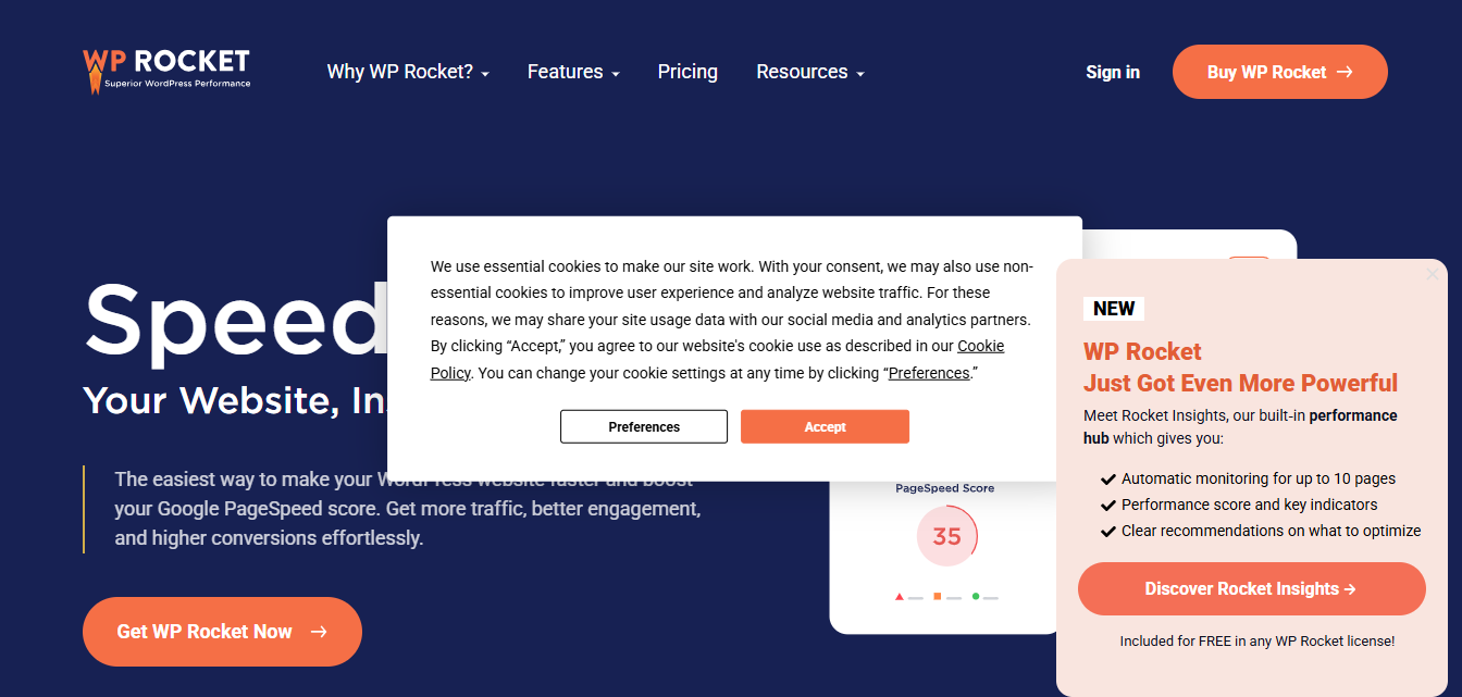WP Rocket product screenshot