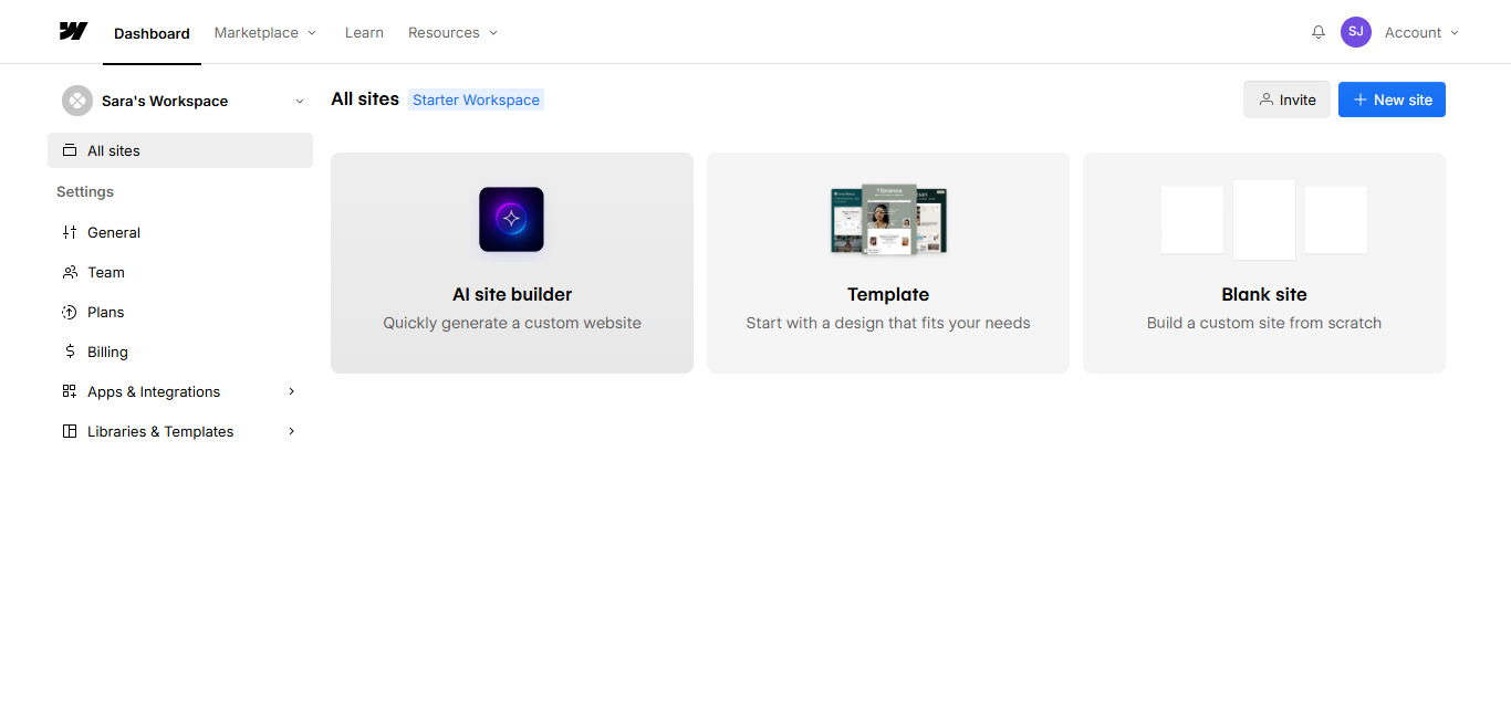 Webflow (AI) product screenshot