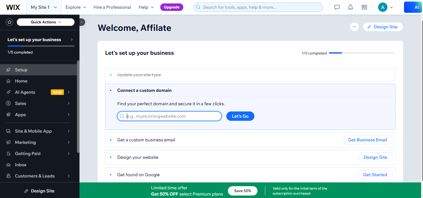 Wix (AI) product screenshot