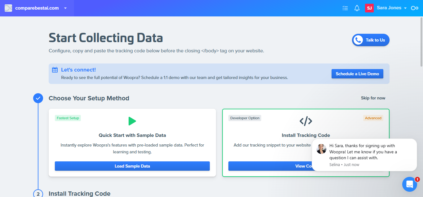 Woopra product screenshot