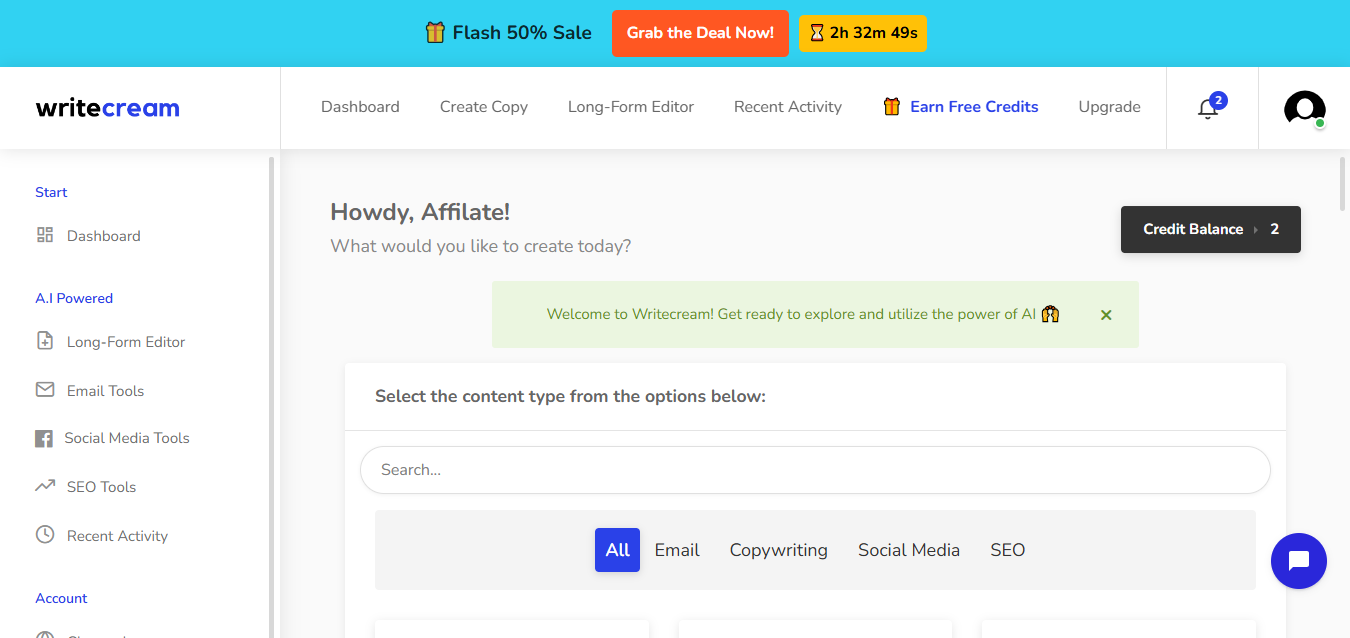 Writecream product screenshot