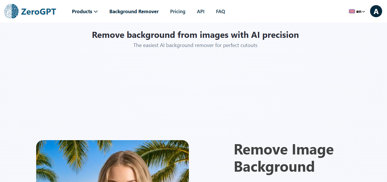 ZeroGPT product screenshot