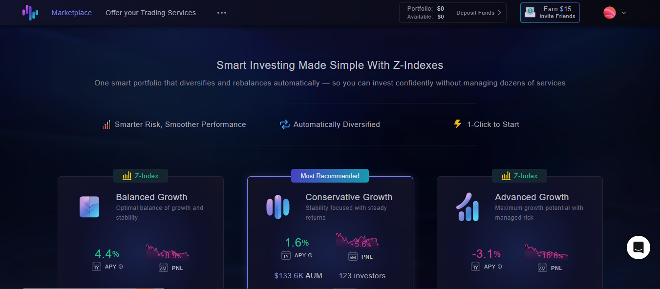 Zignaly product screenshot