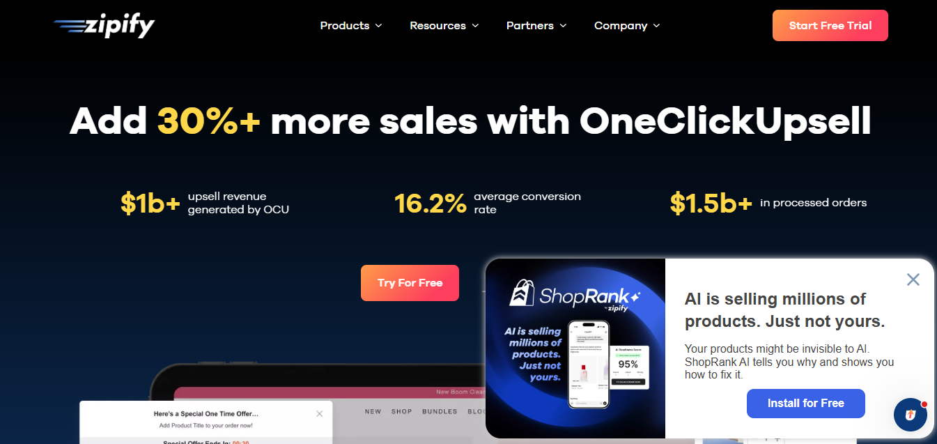 Zipify Pages (AI) product screenshot