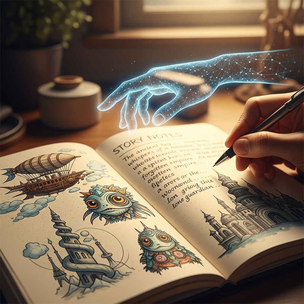 AI tools assisting a writer