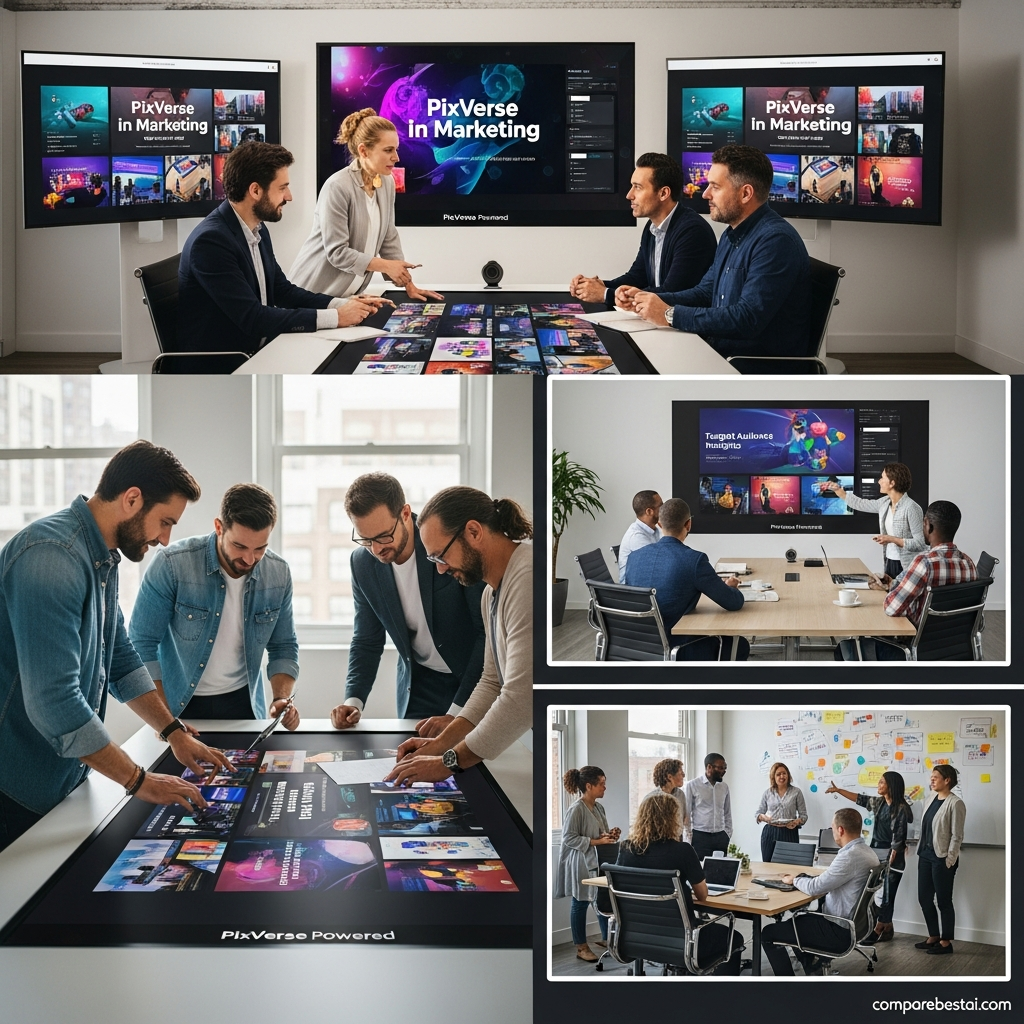 How PixVerse can be used for marketing teams to create branded AI-generated videos and dynamic advertising content faster.