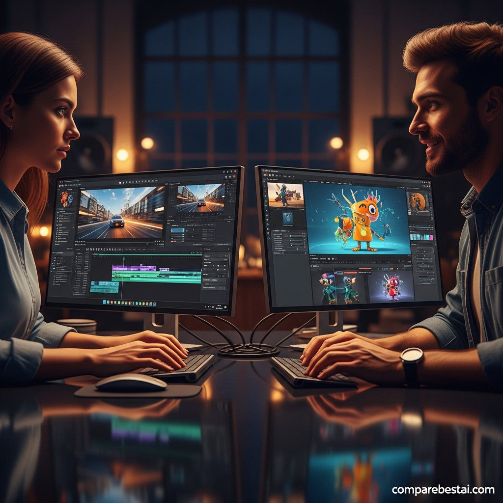 Chart comparing Hedra AI and Runway video features, integrations, and workflow support for business teams and solo creators.