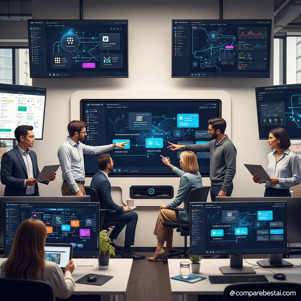 Diagram illustrating how Moonvalley AI app integrations automate workflows across common platforms like Google Drive, Slack, and Notion by connecting apps and streamlining tasks.