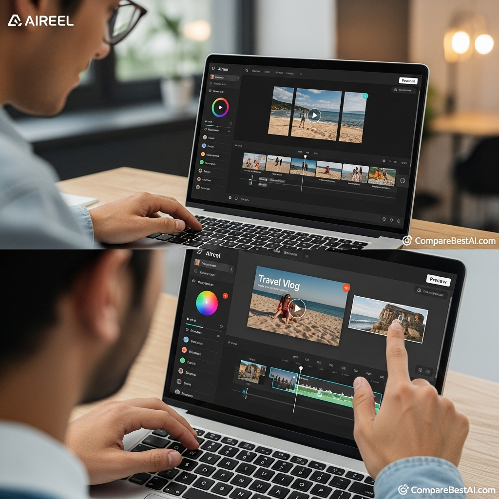 Chart showing AIReel’s feature comparison with other AI video generation tools, highlighting unique workflow automation and collaboration strengths.