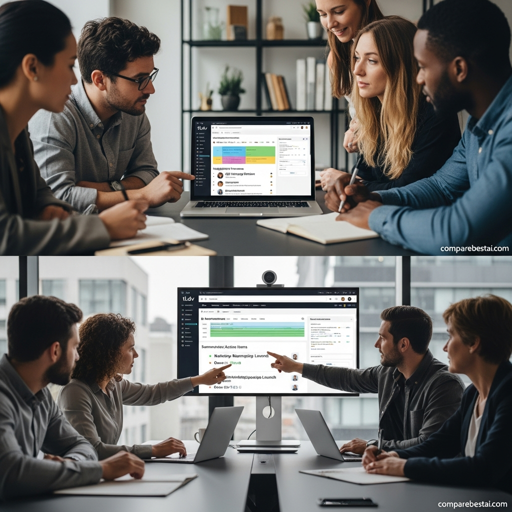 Visual comparison table of tl;dv (ai) vs Otter.ai, Fireflies, Airgram, showing features and differentiators for choosing the best meeting recording tool in 2026