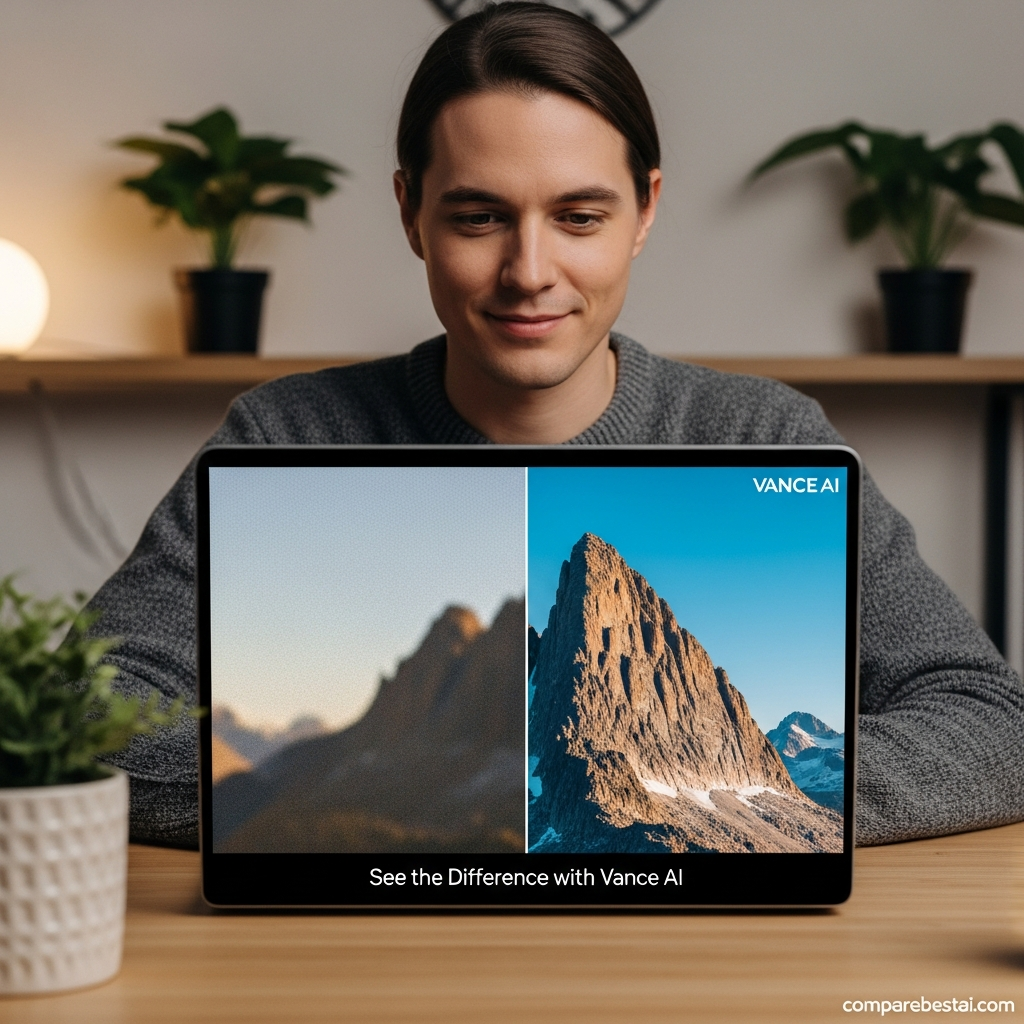 Screenshot of Vance.ai workflow showing cloud-based AI video upscaling, smoothing, and enhancement tools with user interface.