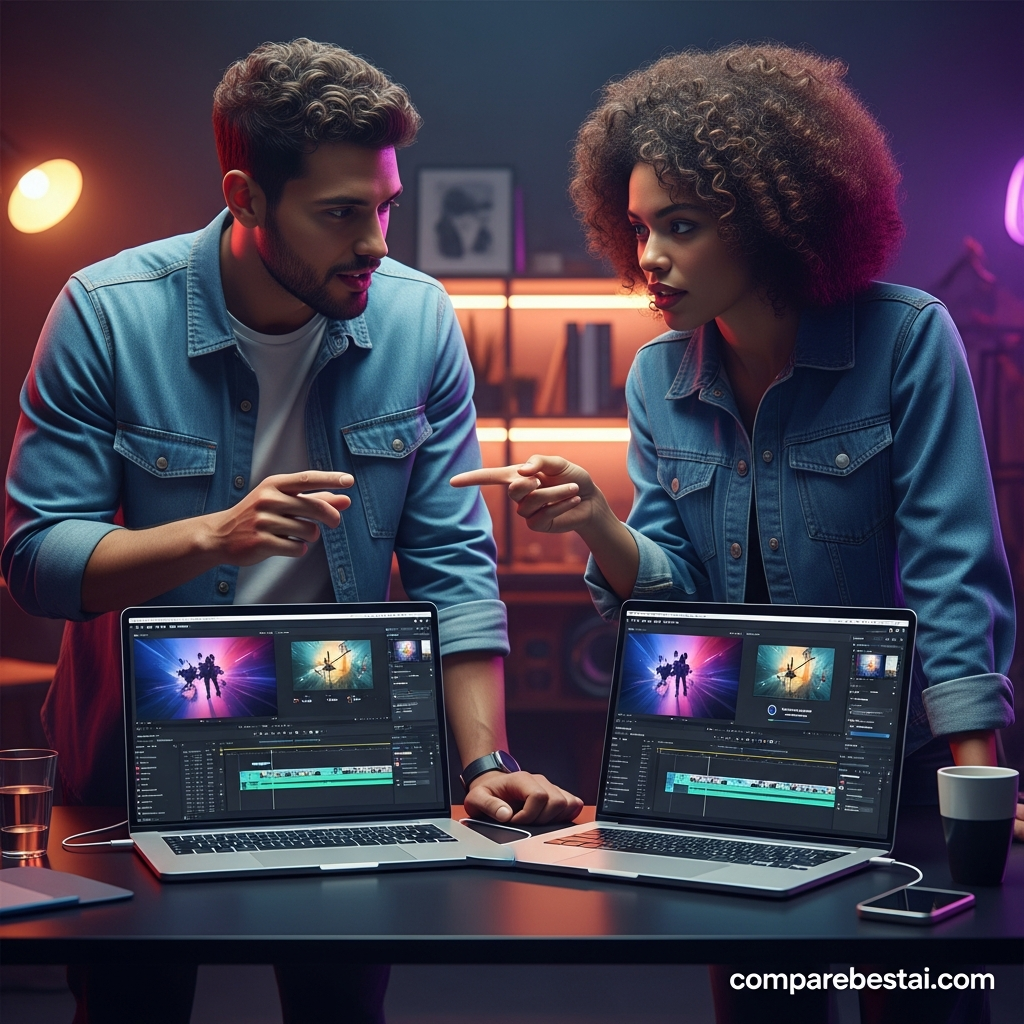 Side-by-side visual of Wan2.6's advanced video editing features compared to PixVerse's streamlined user interface.