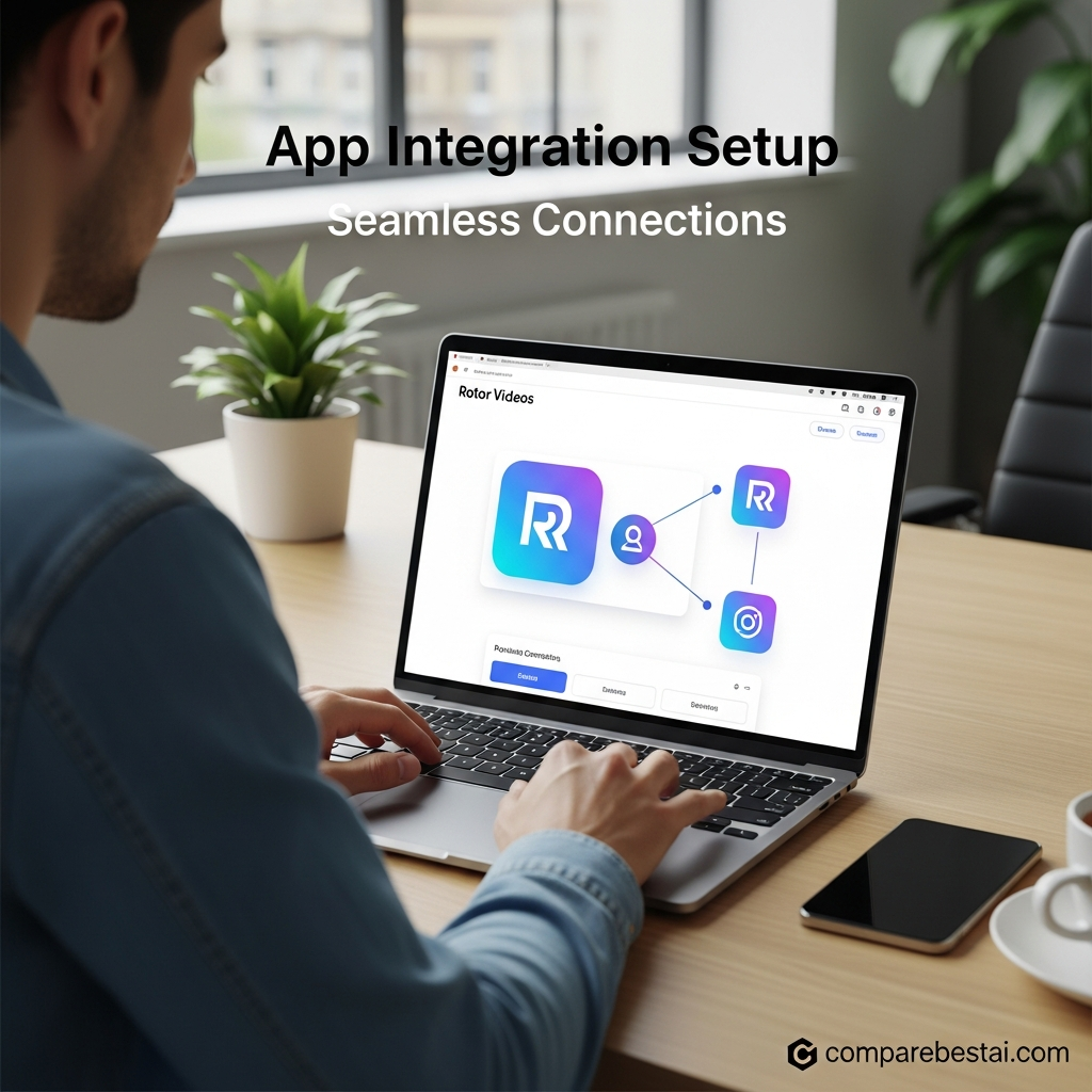 Diagram showing how to use Rotor Videos app integrations to link with Dropbox, YouTube, and Google Drive for seamless creative workflows.
