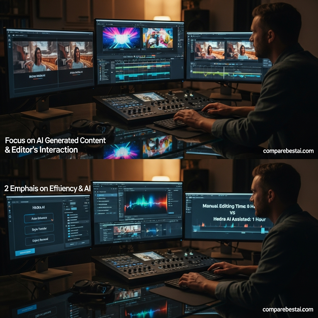 Side-by-side visual of Hedra AI and Pika Labs interfaces, showing different approaches to AI video generation in 2026