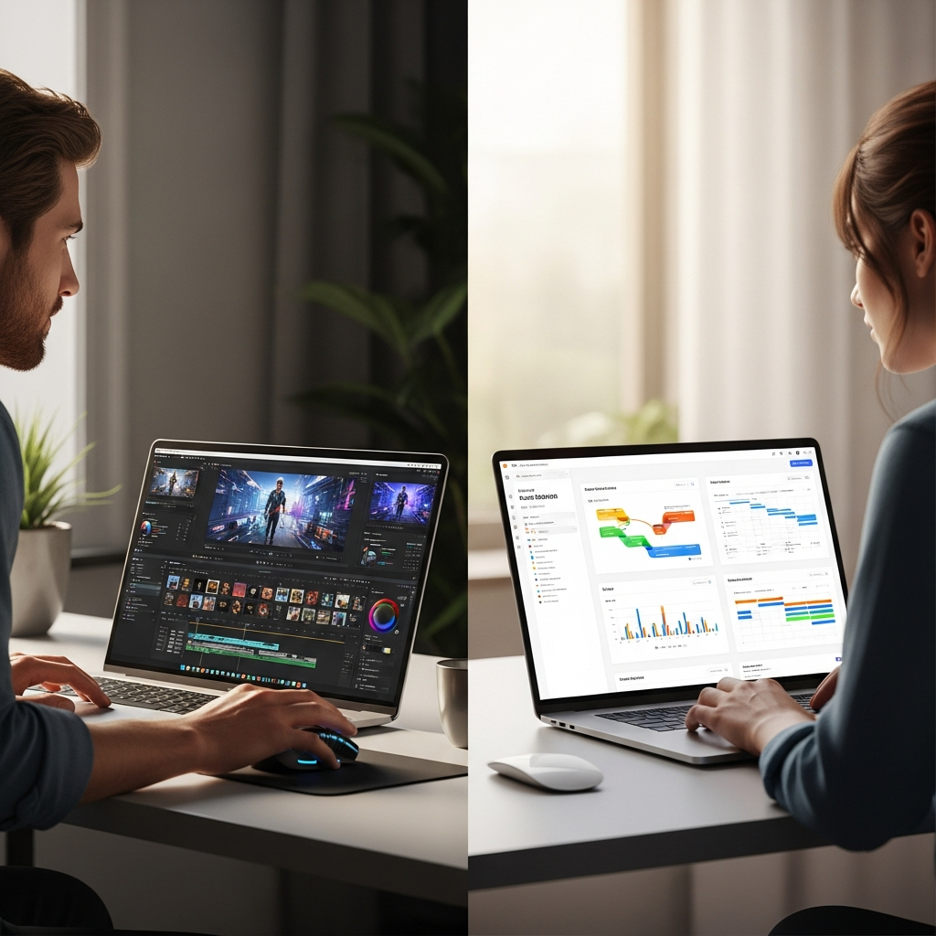 Comparison chart illustrating the functional and feature differences between LTX Studio and Genmo AI for AI-powered video creation.