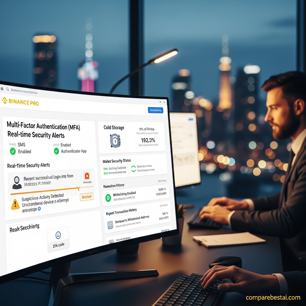 Infographic showing the detailed pros and cons of using Binance Pro in July 2026, helping traders evaluate platform strengths and weaknesses.