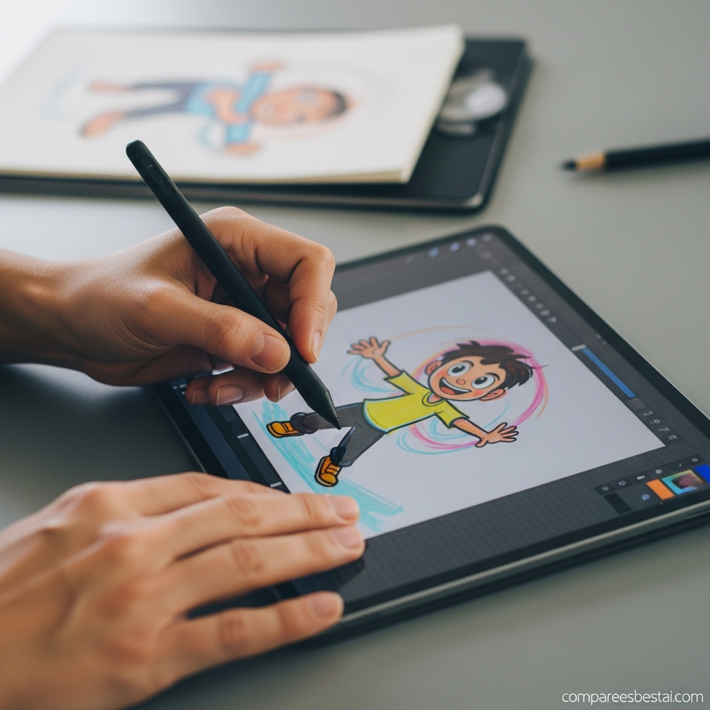 Screenshot of Animated Drawings interface showing quick animation workflows for creators, marketers, and educators. Optimized UI for animation.