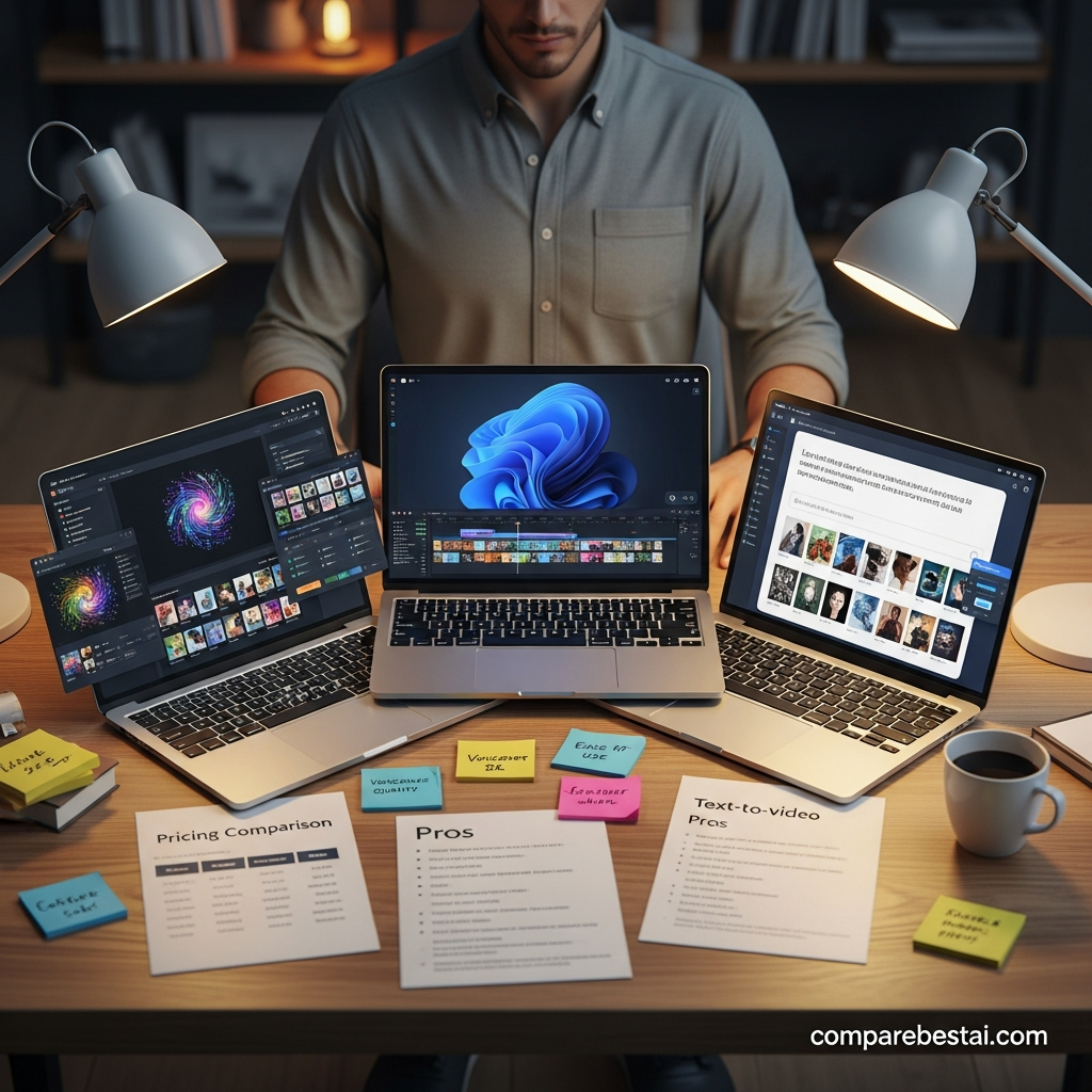 Comparison image highlighting LTX Studio advantages over Pictory in video creation, collaboration, and automation for 2026
