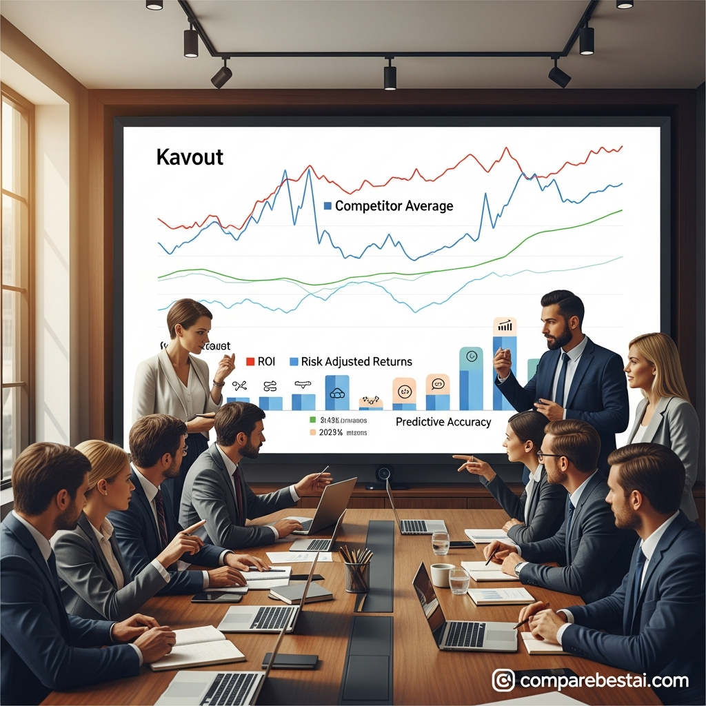 Diagram describing how the Kavout kai score works, showing machine learning layers and multi-factor integration for stock analytics.